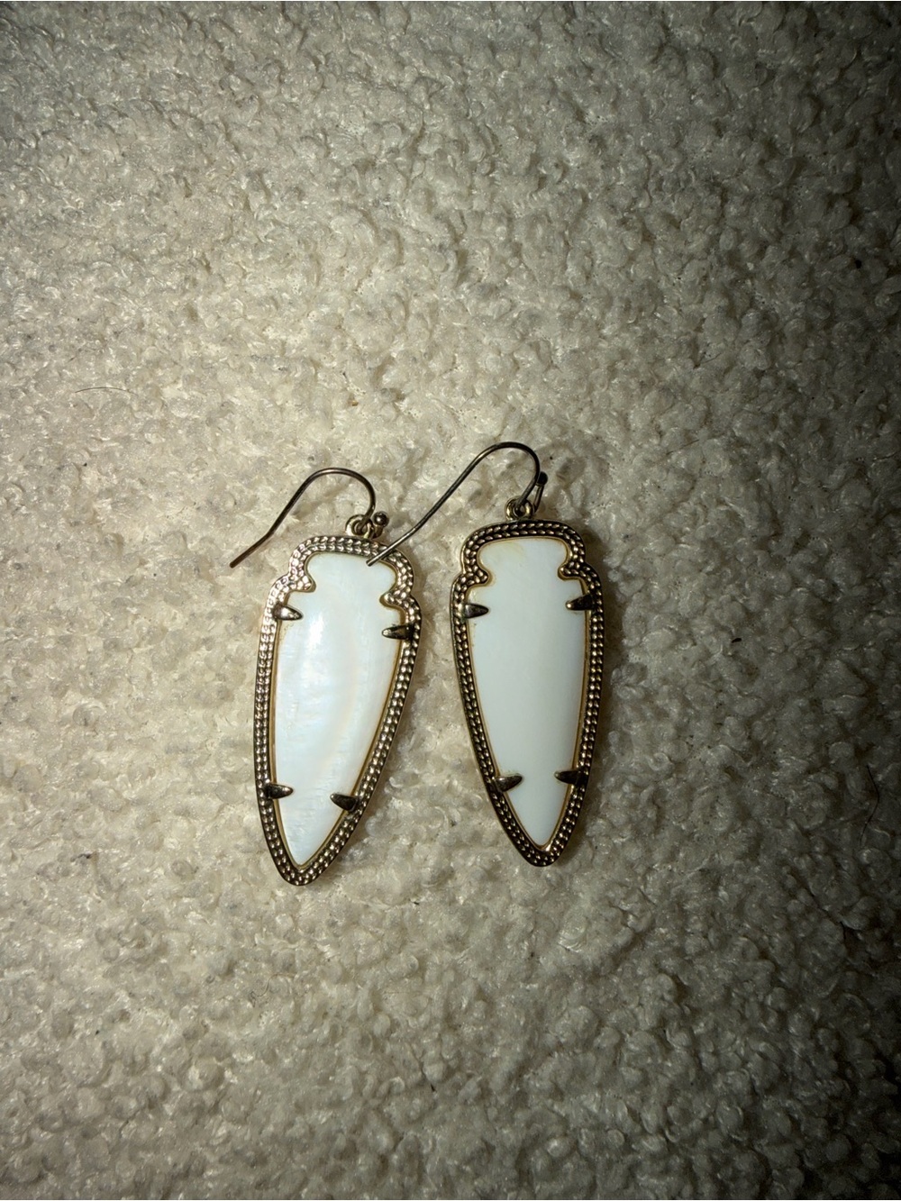 Kendra Scott Teardrop White Stone Dangle Earrings